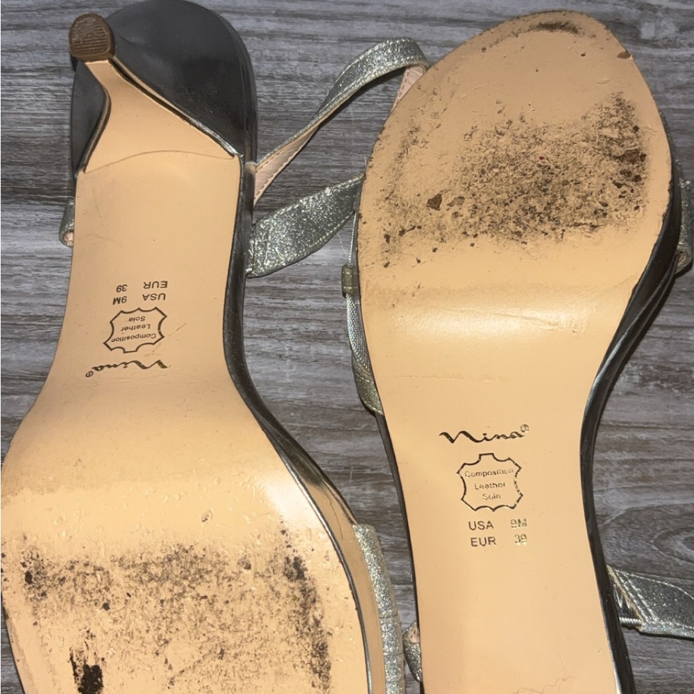 Nina Silver Heels with Straps - Picture 5 of 5